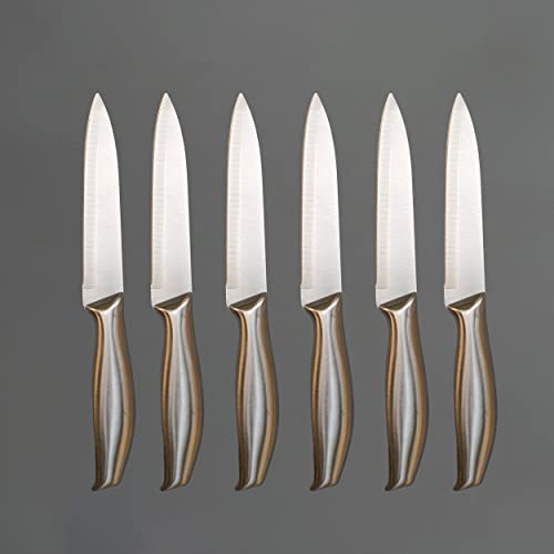 YELONA Set of 6 German Stainless Steel Paring & Peeling Knives, Daily Use, Light Weight, Professional Chopping, Cutting Multipurpose Sharp Blade for Home, Kitchen