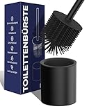 BLUEBRICKS ® Design Toilettenbürste – Hygienische WC-Bürste aus silikonähnlichem Material – tropffrei, geruchsneutral, langlebig – in Schwarz, Grau oder Weiß
