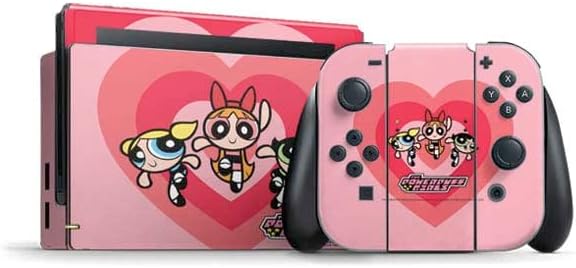 Skinit Decal Gaming Skin Compatible with Nintendo Switch Bundle - Officially Licensed Cartoon Network Powerpuff Girls Buttercup Green Hearts Design