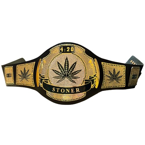 Stoner Weed 4:20 Smoker Dual Plated Zinc Title Replica Championship Belt Adult size Brass