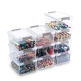 Kerhouze 10er-Pack Aufbewahrungsboxen mit Deckel, Kleine Boxen &agrave; 1.2 L, 17.5 x 13 x 8 cm, Ideal zur Aufbewahrung von Schrauben, N&auml;geln, Haarklammern, Gummib&auml;ndern und Wattest&auml;bchen