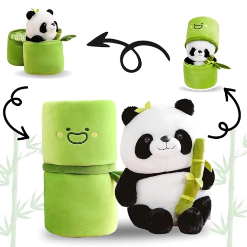 Image of ADORA Bamboo Panda Plush Soft Toy with Zipper Bamboo Pot, Cute Stuffed Animal Doll, Ultra Soft Huggable Plush Pillow for Kids, Girls, Boys, Bedroom Decor, Birthday Gift