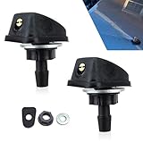 SLIMI 2 PCS Windshield Washer Nozzle, ABS Front Windshield Wiper Nozzles, Single Hole Adjustable Fan-shaped Washer, Universal for Most Cars, Trucks, SUVs (Black)