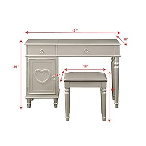 Poundexbobkonaaliceflipupmirrorvanitysetsilver Urban Country Home Decor Poundex bobkona alice flip up mirror vanity set silver urban country home decor