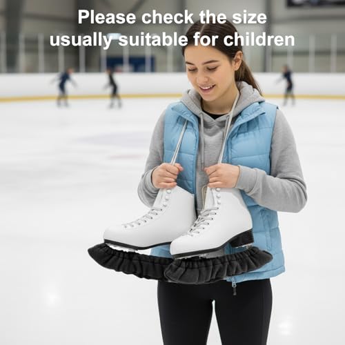 Nogeqi Ice Skate Blade Covers, Sports Blade Cover, Ice Skate Covers, Ice Skate Guards Protector for Hockey Skates, Figure Skate and Ice Skates, (Black)