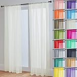 John Aird Lucy Voile Curtains - Rod Pocket Slot Top - Pair Net Curtains - 2 Panels (Cream, W 58" x L 90")