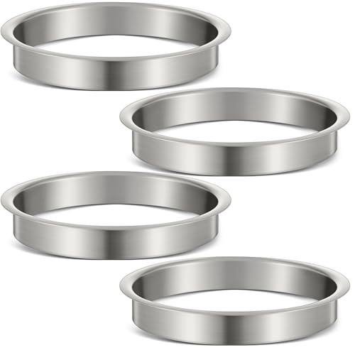 Image of Honeydak 4 Piece 6 inch (Nominal) Diameter x 1 inch Height 304 Polished Stainless Steel 6 inch x 1 inch Trash Grommets for Countertop Inserted Trash Kitchen Cabinet Counter Bin, Ease to Install