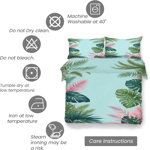 Ensemble de literie 3 pièces motif plantes tropicales pour des nuits douces et sereines