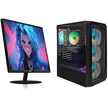 STGAubron Gaming PC Bundle with 24 inch FHD LED Monitor- Intel Core i5-13400F up to 5.0G, GeForce RTX 3050 6G, 16G DDR4, 512G SSD,RGB Fan x4, Windows 11 Home
