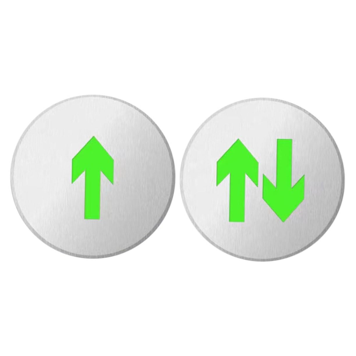 SEWACC Glowing Arrow Exit Signs 2 Pieces Stainless Steel Arrow Floor Sign for Dark Conditions