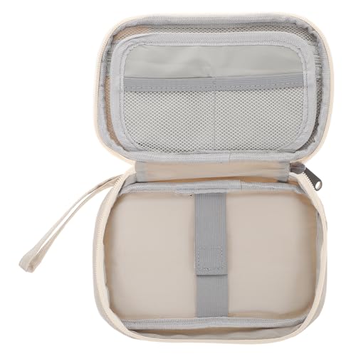 COHEALI Bolsa Organizadora de Accesorios Electrónicos y Cables de Viaje en Tono Beige, Estuche Compacto para Guardar Cargadores, Auriculares y Dispositivos Digitales en Excursiones