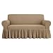 Copridivano Voila' 2 3 4 Posti Elasticizzato Volant Salva Divano (Beige, 3 posti)