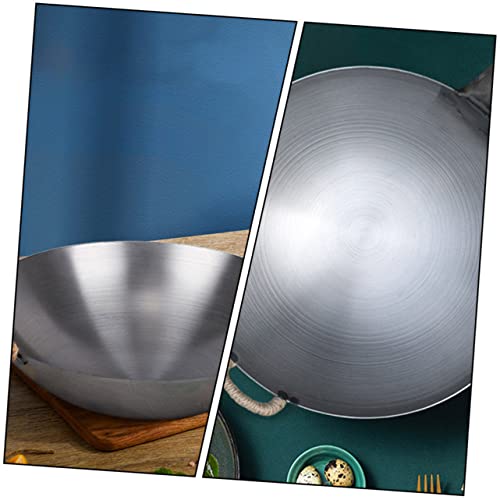 Wok de hierro antiadherente con mango de madera 12 pulgadas miniatura 3