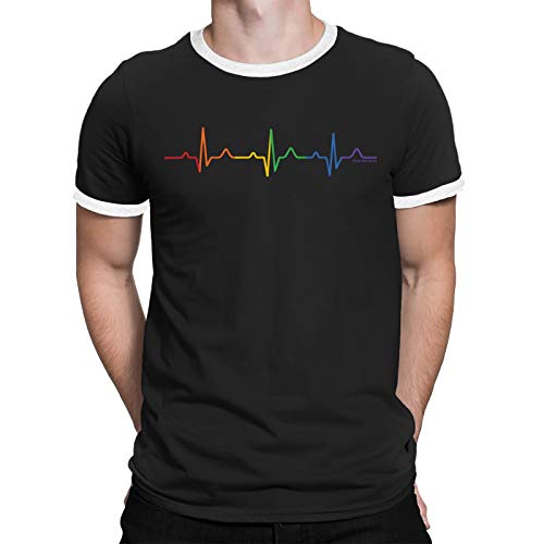FreeWillShirts Camiseta del Orgullo Gay - Gay Pulse - Unisexo Hombre Señoras...