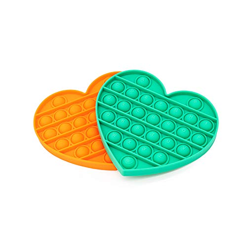 Image of LIVYU LIFE Push pop Bubble Fidget Toy, Stress Relief and Anti-Anxiety Tools Sensory Toy for Autism ADHD to Relieve Stress for Kids and Adults (Heart-Green)