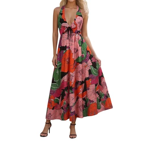 Robe longue dos nu à imprimé floral pour rester fraîche en été