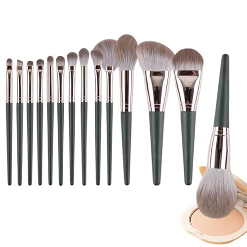 Pinceles De Maquillaje De 14 Piezas, Pinceles Des Maquillaje Premium Synthetic, Cerdas Suavess Hipoalergénicas, Para Cara Y Ojos, Rubor, Contorno, Corrector, Eyeshadow