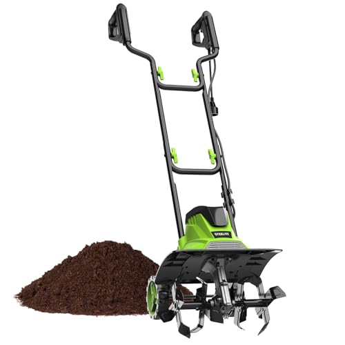 STEELITE 14-Inch Corded Electric Tiller, 10 Amp Powerful Garden Cultivator for Soil Preparation and Landscaping – Lightweight, Durable, and Easy to Use