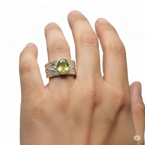 Image of 55Carat Choose Your Color Genuine Gemstone Sterling Silver Ring Band Vintage Handmade Jewelry Sizes 5-12