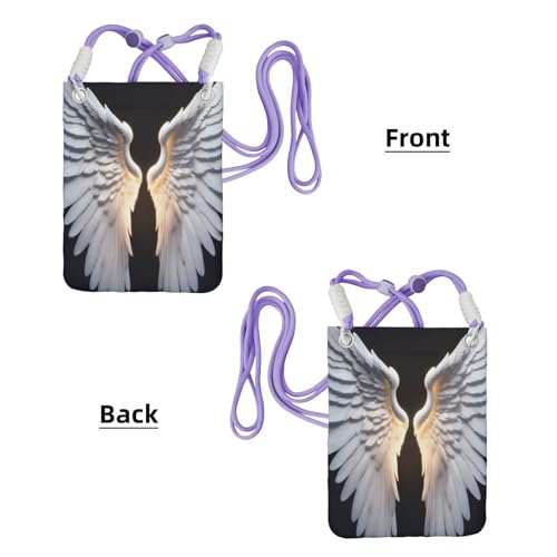 Angel Wing Print Small Crossbody Bags for Women Lightweight Phone Bag Purses Adjustable Strap2