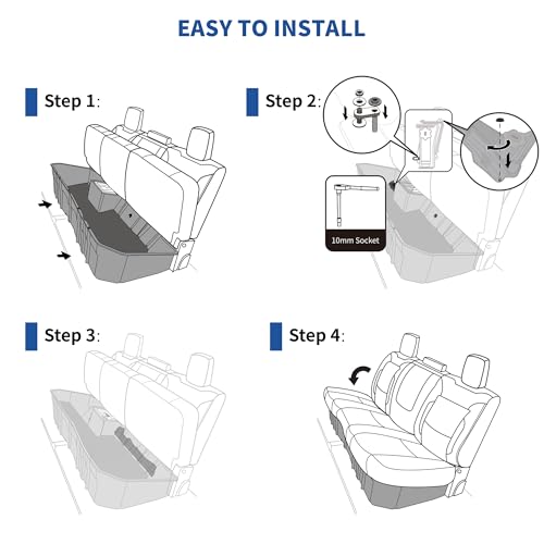 oEdRo Upgraded Under Seat Storage Box Fit with 2019-2026 Chevy Silverado/GMC Sierra 1500, 2020-2026 Silverado/Sierra 2500HD 3500HD Double Cab & Crew Cab, 2-in-1 Underseat Storage Black Tool Box