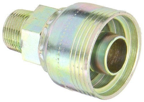 Image of Aeroquip 1BA12MP16 Carbon Steel Global TTC12 (Thru the Cover) Crimp Hose Fitting Male Pipe, Straight, 1 inch Hose ID, 3 /4 inch Pipe Size