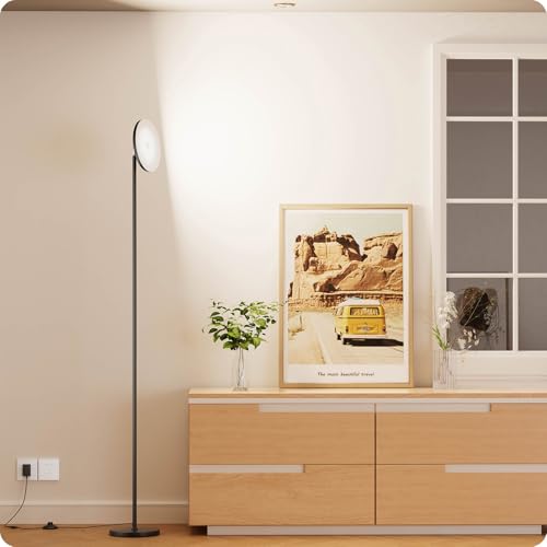 Dimmable Floor Lamp with Remote，Floor Lamps for Living Room Bedroom Office，Adjustable Brightness (10%-100%)and Color Temperature (3000k- 6000k )，Standing Lamp Tall Lamp with Foot Switch (black) by Nukanu - Image 6