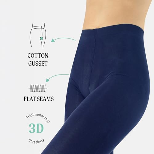Image of CALZITALY Cotton Tights | Soft & Warm Winter Pantyhose | 100 Den | S M L XL XXL | Made In Italy |