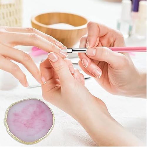 HomTop Nail Art Tools 22-piece Set, Resin Nail Art Palette, 2-way Acrylic Silicone Engraving Pen Dotting Pen Tools Nail Art Kit for Nail Art DIY Home Salon Makeup Display Board, pink - Thumbnail 6