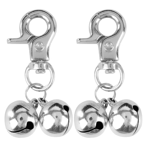 EXPAWLORER Cat Bell 2 Pack - Cat Collar Accessories Bells Loud with Claw Buckle Pet Jingle Charm Ornament Training Pendant Jewelry Tracker for Saving Birds Neck Decoration for Dogs Kitten Silver