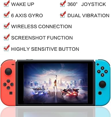 Image of Controller Compatible with Nintendo Switch /Lite /OLED,Replacement for Switch Joy Pad,Wireless Controllers Support Dual Vibration /Wake-up /Motion Control