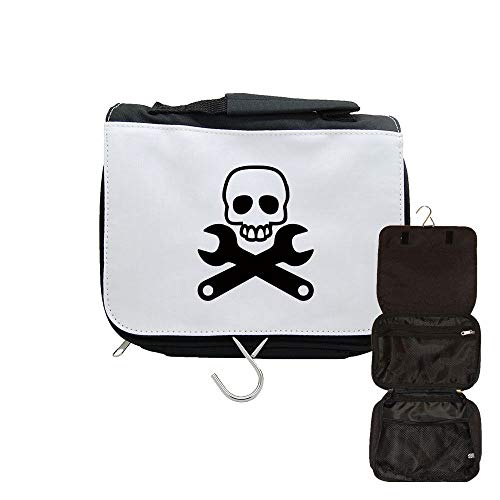 Neceser de viaje para colgar con cabeza de muerte, mecano, Negro , talla única