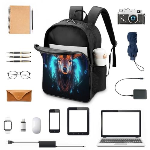 Mochila escolar de alce en 3D resistente para libros pesados 4