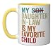 My Daughter In Law Is My Favorite Child Retro - Replaced Son Ceramic Mug, Yellow/White