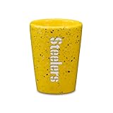 Rico Industries NFL Football Pittsburgh Steelers 2oz Ceramic Shot Glass for Fans, Laser Engraved In Team Color Single Shot Glass