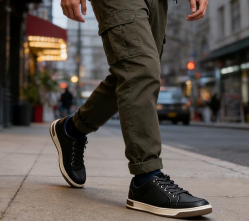 Image of Jousen Men's Fashion Sneakers Classic Retro Casual Shoes for Men Breathable Business Dress Sneaker