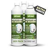 Bio-Chem – Desatascador tuberias profesional líquido 3L que elimina pelos y suciedad, actúa incluso con agua estancada, alta concentración hasta 20 usos