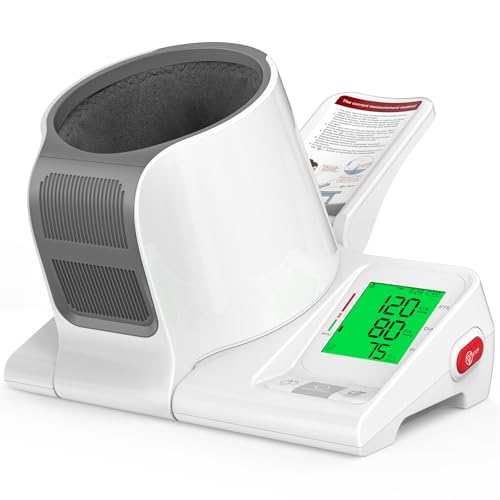 52HZ Barrel-Type Blood Pressure Monitor One-Touch Upper Arm Blood Pressure Monitors for Home Use Auto-Fit Wide Range 7.1-16.5 Blood Pressure Machine 3-Color Backlight 2 Users 299 Memory