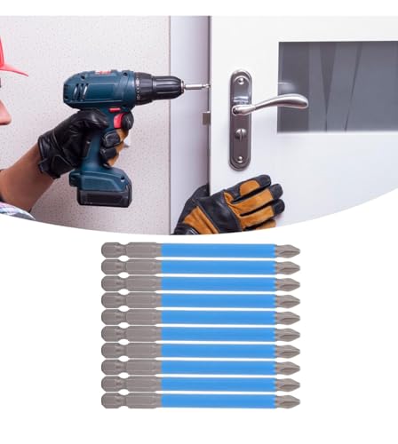 Image of KAITO 10-Piece Magnetic PH2 Phillips Screwdriver Bits Set (90mm) | 1 /4-Inch Hex Shank | 9cm (3.5-Inch) Extra-Long Reach | Alloy Steel Magnetic Bits | for Electric, Cordless & Impact Drivers