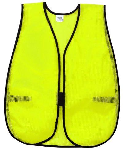 Image of MCR Safety V200 Polyester Mesh General Purpose Safety Vest with Adjustable Closure, Lime