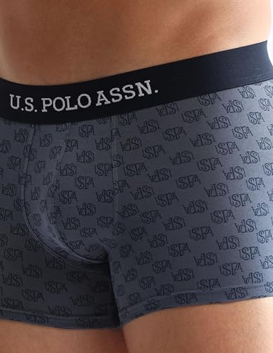 Image of U.S. Polo ASSN. Mens OET14 Anti Microbial Printed Underwear Trunks - Pack of 3