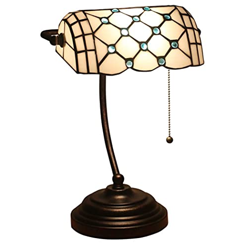 KELITINAus Style Banker Lampe Tischlampe Perlen Buntglas Antike...