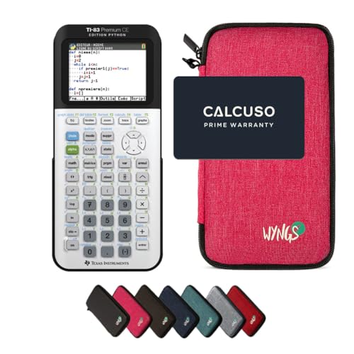 TI-83 Premium CE Edition Python inkl. WYNGS Schutztasche Pink - Grafikrechner - Basic Set