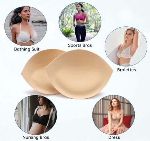 Image of Bra Pads Inserts Breast Enhancer, Push up Swimsuit Cup Adds Instant Volume