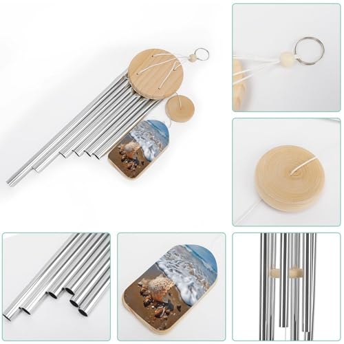 Campanillas de viento de aluminio acústico con detalles de conchas de mar 4