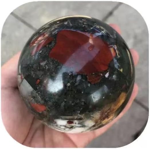 Esferas de cuarzo de piedra de sangre africana pulida natural para decoración del hogar, 1 unidad (2.33 pulgadas - 2.47 pulgadas)