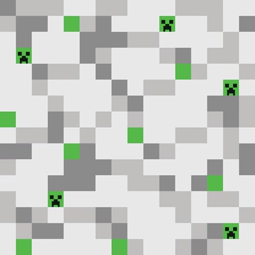 RoomMates Minecraft Grey Pixel Creeper Peel and Stick Wallpaper, RMWS1223 (Pack of 1)