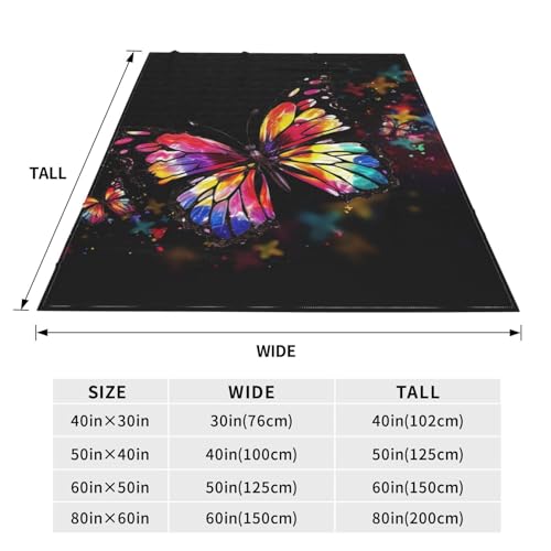 Couverture polaire papillon multicolore, le cadeau idéal chaud - 6