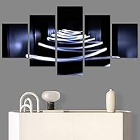 SIGNWIN 5 Panel Canvas Wall Art Modern Art Abstract Closeup Geometric Lights Mixed Media Modern Multicolor for Home Decorations Ready to Hang - 60