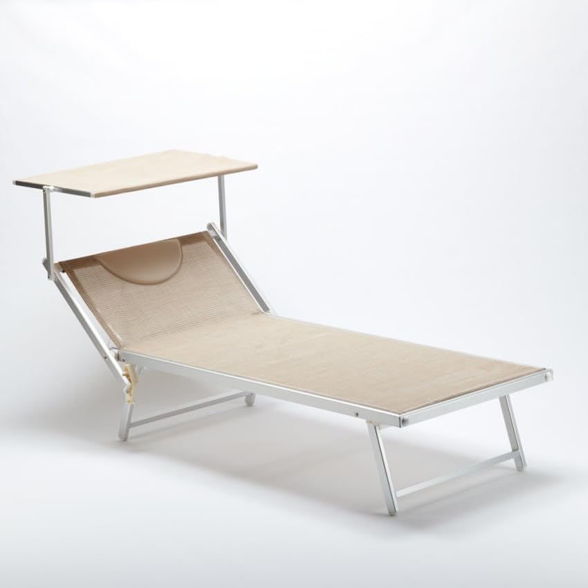 Produce Shop Lettino Spiaggia Mare in Alluminio Grande Italia XL Professionale - Beige
